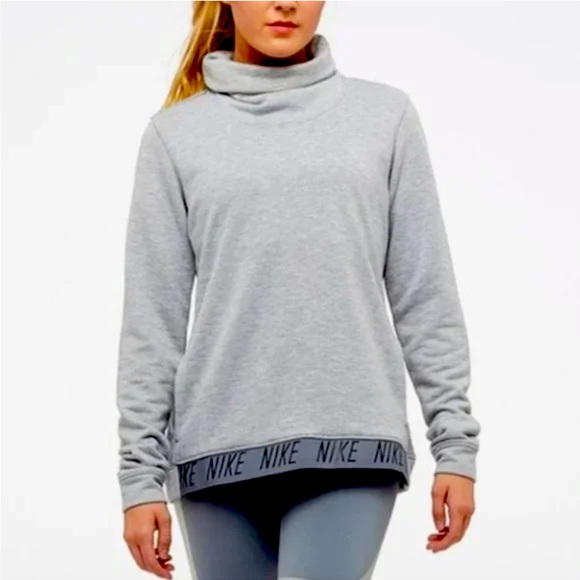 NIKE Dri-Fit Cowl Neck Athletic Sweatshirt With Pockets Sz M - Picture 1 of 11